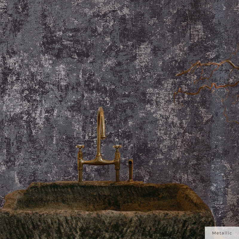 Selah 33' L x 20.5" W Peel and Stick Wallpaper Roll, Gunmetal
