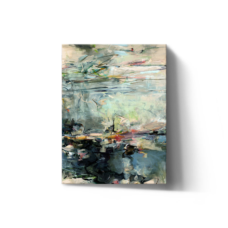 " River Rocks " by Jeffrey Friztgerald, 41" H x 31" W, Black