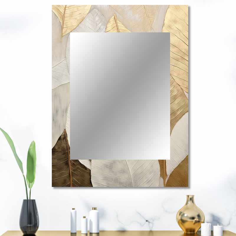 Miroir mural sur métal doré, 40 po x 30 po