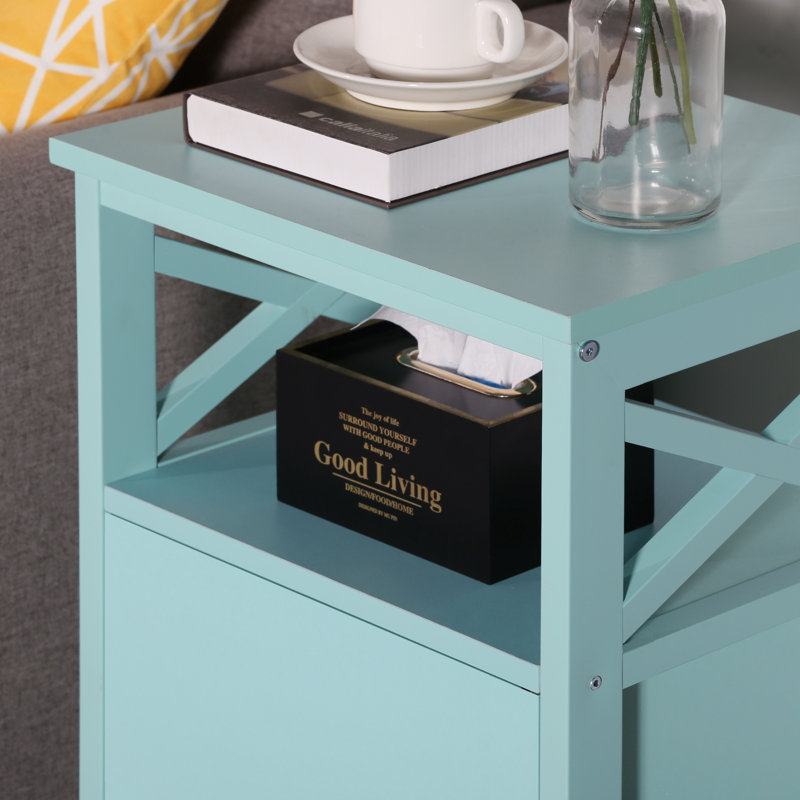 Blevens 16'' W Metal Nightstand, Blue, Individual