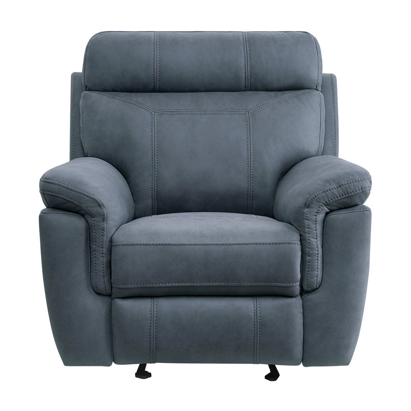 Britain 40" Modern & Contemporary Manual Glider Recliner with Polished Microfiber Upholstery and Pocket Coil Seating