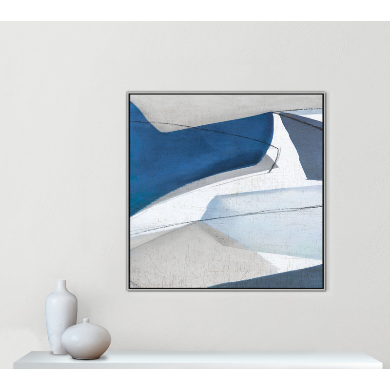 «Dynamic Drifts II» par Emma Peal, Encadrement argenté, Pas de tapis, H 46,5 po x l 46,5 po x P 2 po