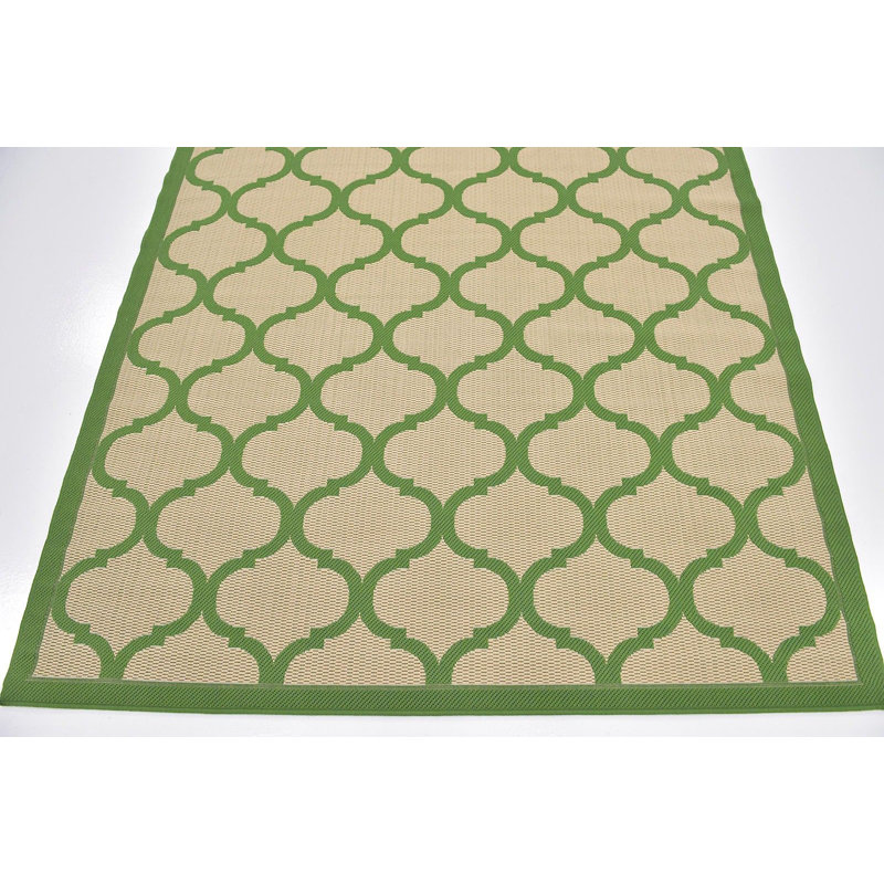 Outdoor Veranda Area Rug Grass Color, Rectangle 3'3" x 5'