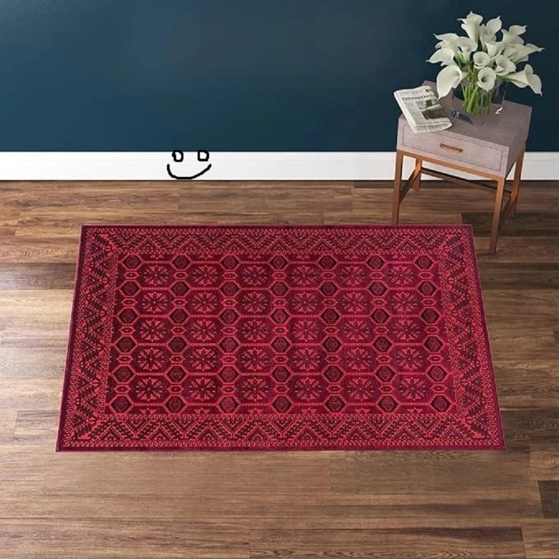 Area Rug, Red, Rectangle 80 x 150 cm