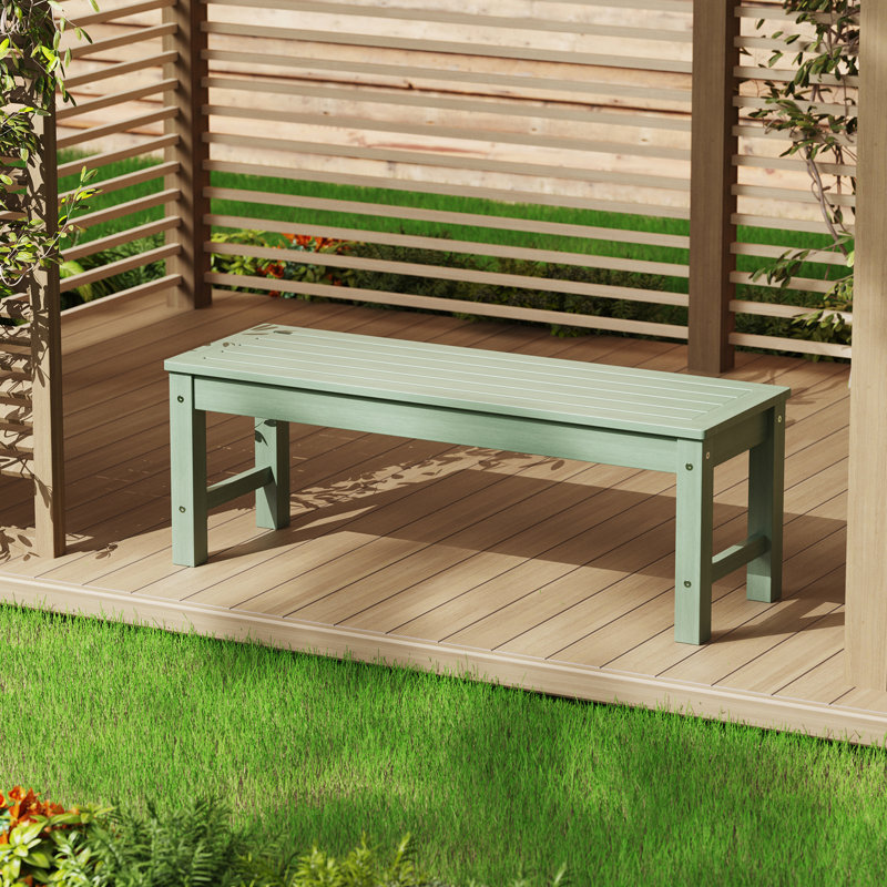 Banc d'extérieur sans dossier, banc de jardin robuste et durable, Vert, 1