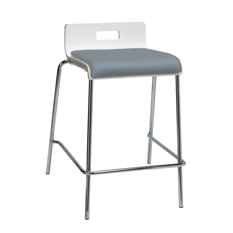 Jive Stool, White Back, Green Apple Vinyl, Counter Stool (25” Seat Height)