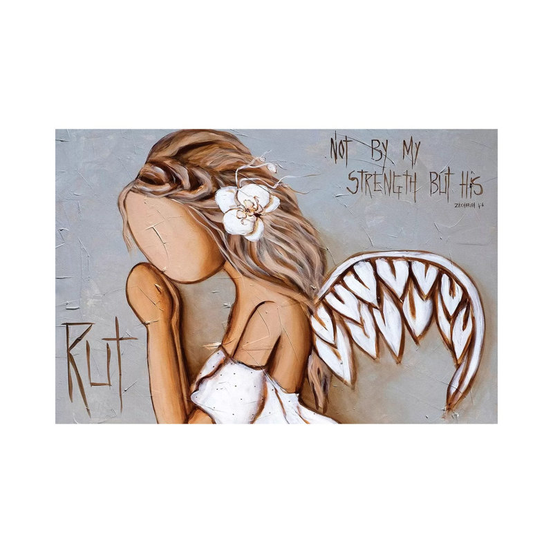 Pas par ma force - impression d'art graphique, Toile tendue, H 26 po x l 40 po x 1,5 po
