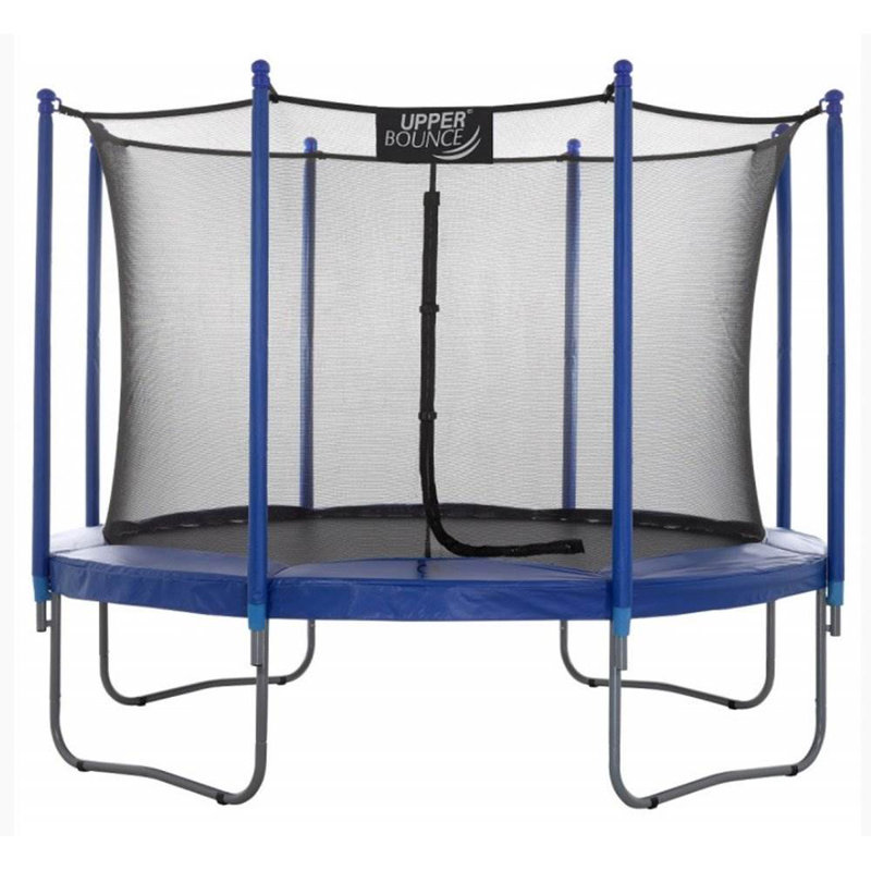 10 ft Round Blue Steel Trampoline with Safety Enclosure