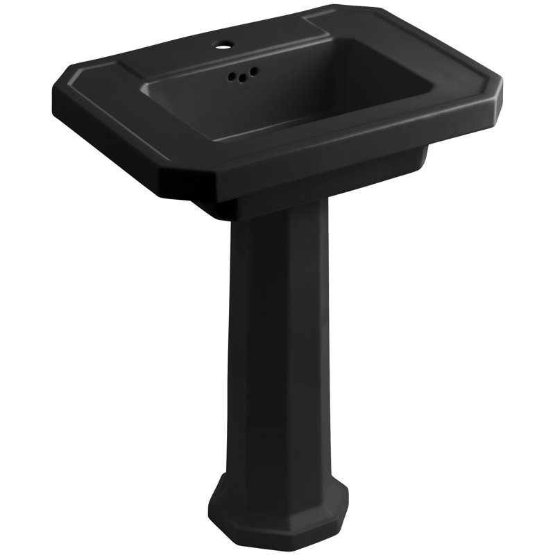 Lavabo de salle de bain Kathryn, Trou simple, Noir / noir