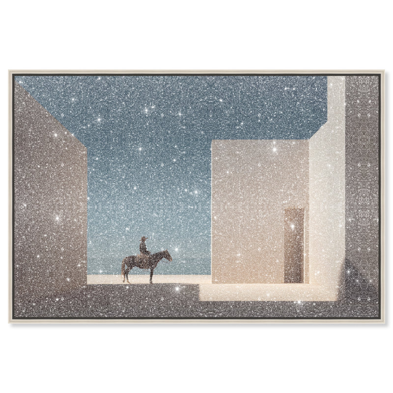 Lone Equestrian I Print by Oliver Gal, 21"H x 31"W, Silver Floater Frame