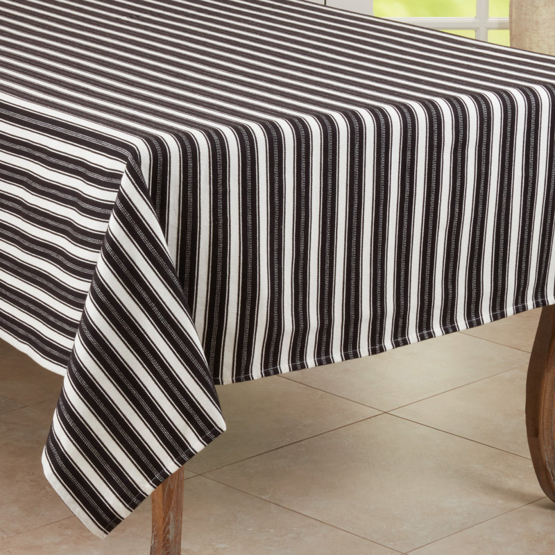 Zanzibar Striped 100% Cotton Tablecloth, 70" x 70"
