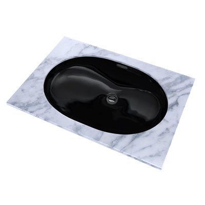 Lavabo de salle de bain ovale encastrable 19-11 / 16 "x 13-3 / 4" TOTO®, ébène