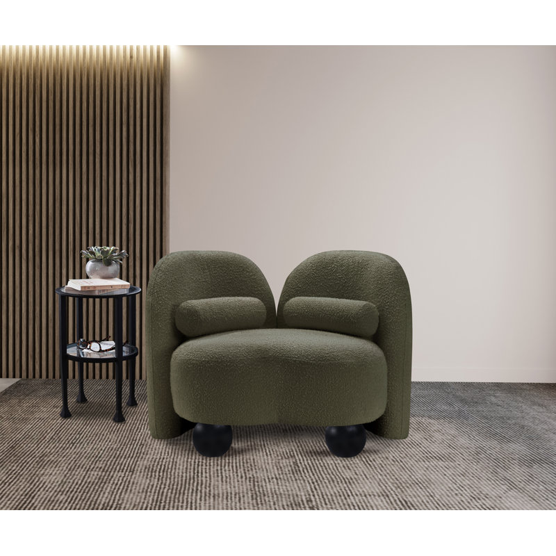 Daphne Upholstered Chair, Olive Boucle Fabric