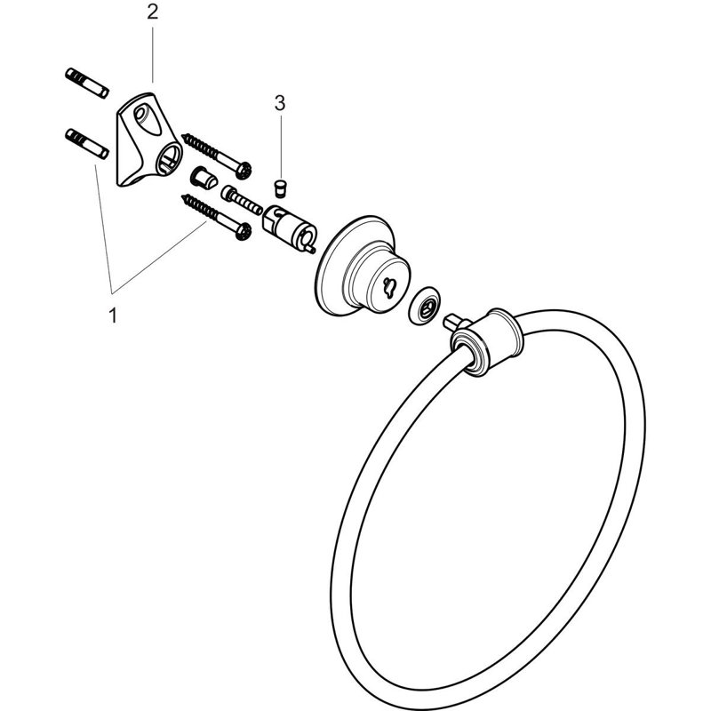 AXOR Montreux Wall Mounted Towel Ring, Brushed Nickel