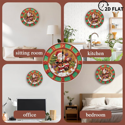 Santa-Delivers-Gifts-On-Clock
