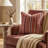 Berry Crush Striped Linen Reversible Throw Pillow-89559256