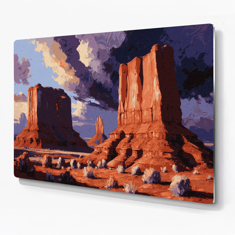 Art mural en métal mauve de style sud-ouest 111 Mesa and Butte, H 20 po x l 30 po