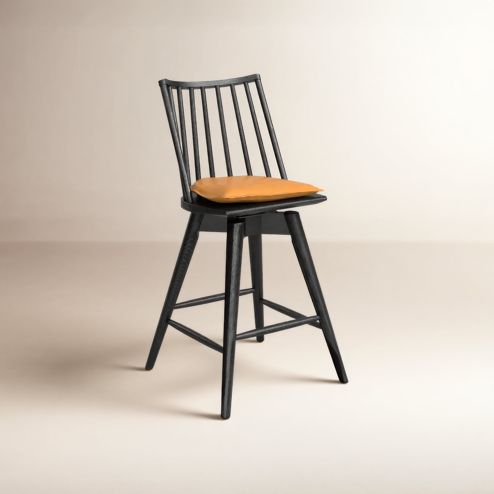 Daltrey Swivel Bar and Counter Stool, Bar Stool (30.29" Seat Height), Whiskey Saddle/Top Grain Leather