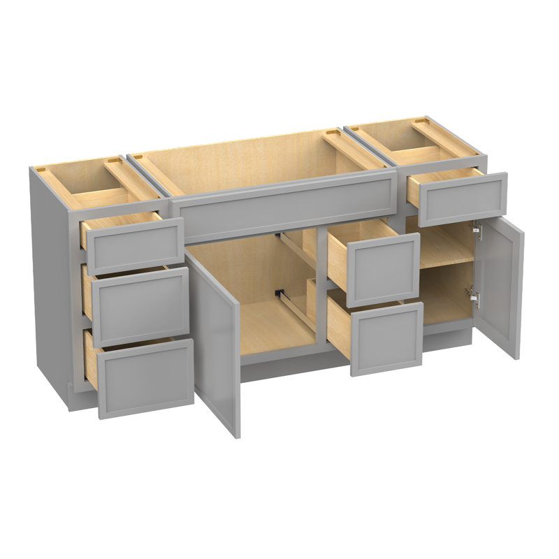 Base de meuble-lavabo simple 66 po seulement, Gris