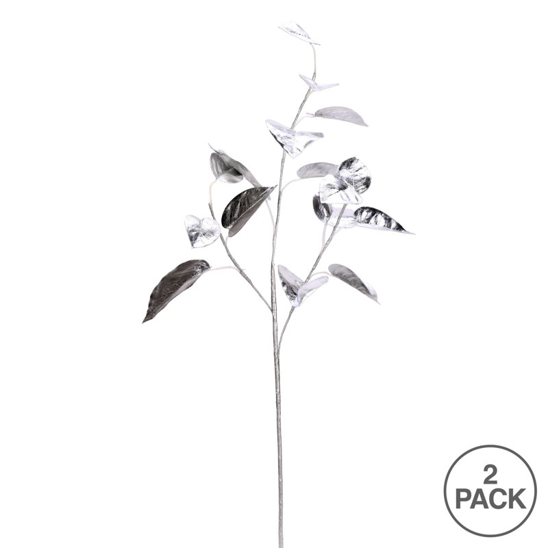 Vickerman 33" Shiny Leaf Artificial Christmas Spray, Silver