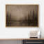 «Misty Forest Lake Scene with Flying Birds», reproduction d'art sur toile encadrée-630149947-630149940