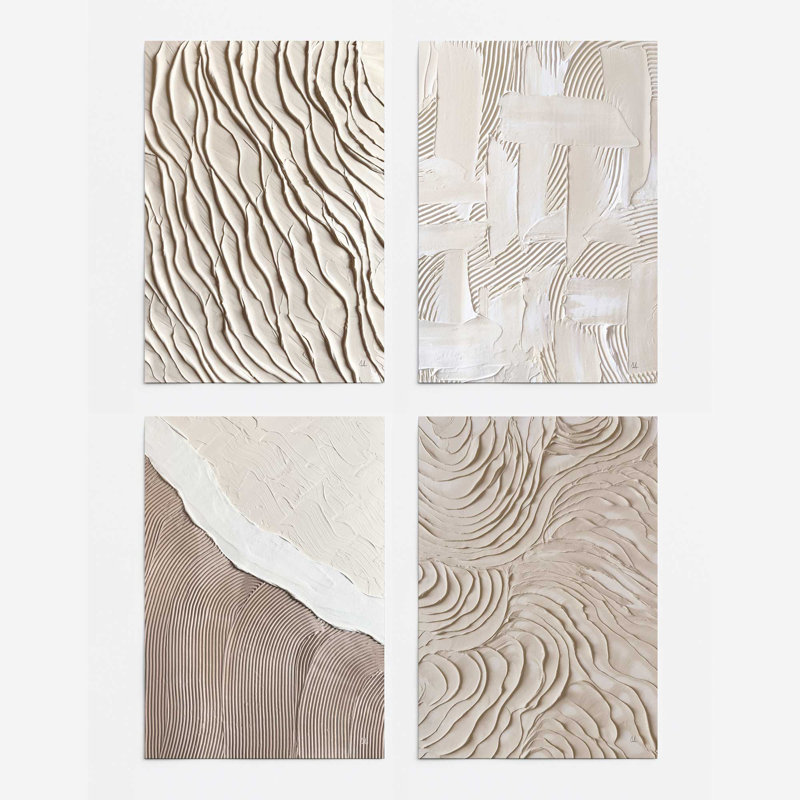 Ensemble de 4 imprimés Wave Formations, Papier, H 24 po x l 72 po x P 0,1 po