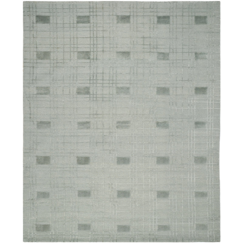 Ronar Tibetan Hand Knotted Wool Geometric Rug, Rectangle 9' x 12'