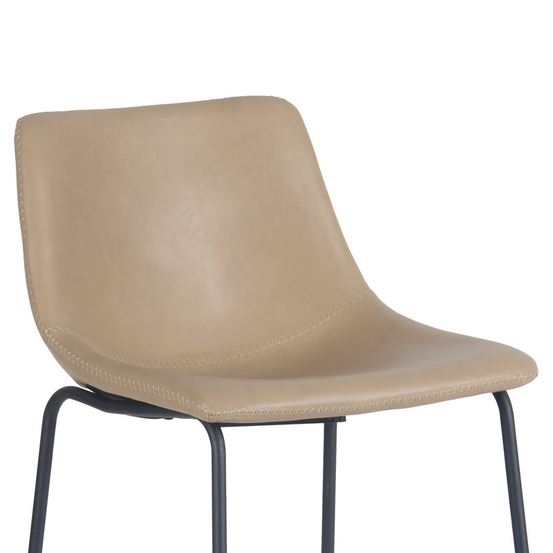 Ensemble de 2 tabourets de comptoir en cuir Anke, Taupe, Tabouret de bar (siège d'une hauteur de 29 po)
