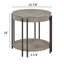 Table basse contemporaine 3 pièces et 2 tables de bout avec tablette de rangement brun clair brun / beige salon moderne mobilier en bois