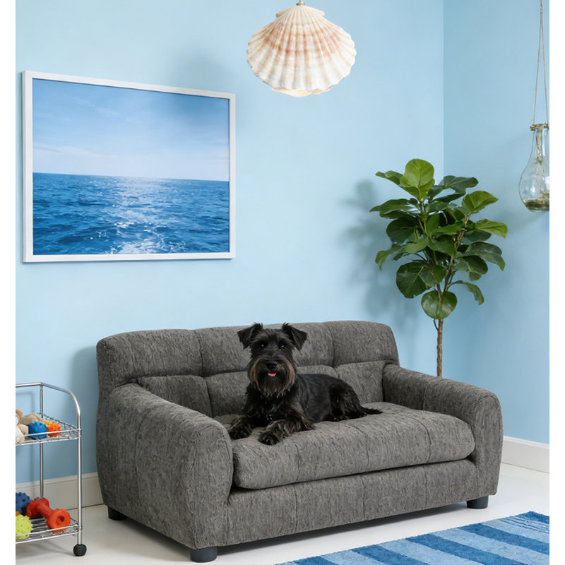 Elevated Dog Sofa Bed Pet Sofa, Dark Gray