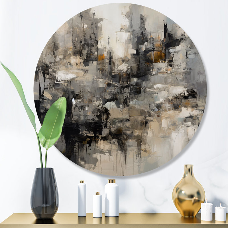 Marilene gris noir monde intérieur de marbre I, H 23 po x l 23 po x P 1 po