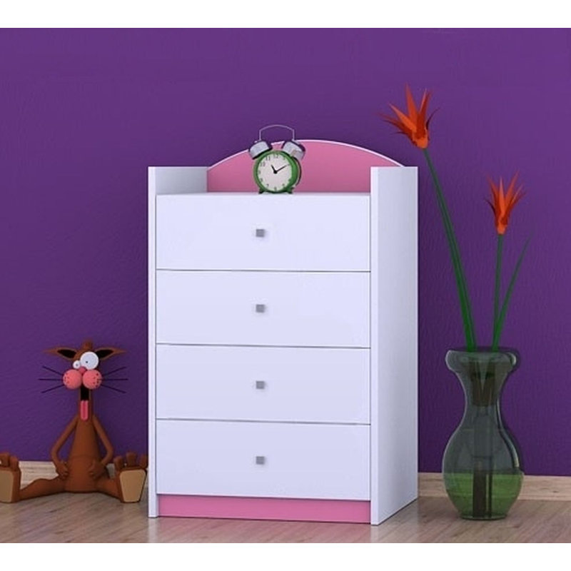 Norberg Kids 4 - Drawer Chest, Pink