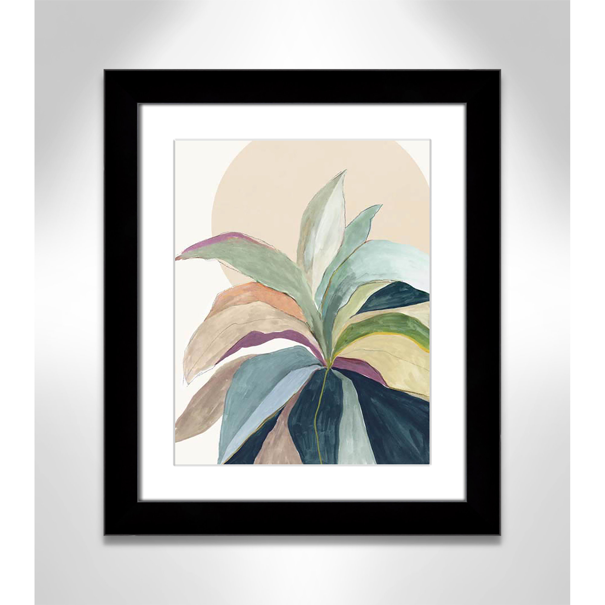 Sherbrooke Sunny Bright Leaves II Framed On Paper by Asia Jensen Print, Black Cube Frame Matted