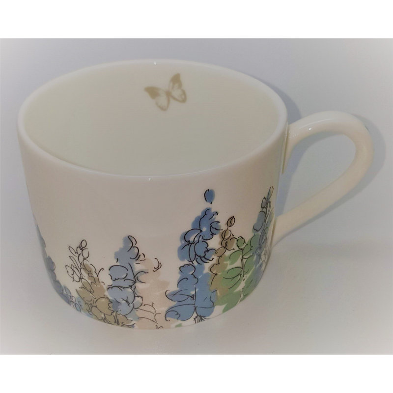 Tasse à thé et soucoupe Roy Kirkham-Blue Bone China-Fairfield fabriqué en Angleterre