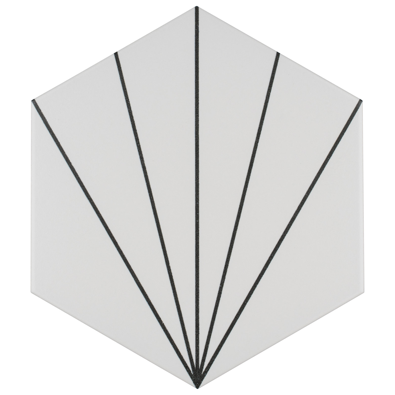 Aster 8.6" x 9.9" Porcelain Patterned Tile, Off White/Black