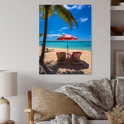 Beach Beach Chairs - Coastal Beach Acrylic Wall Art For Kitchen
