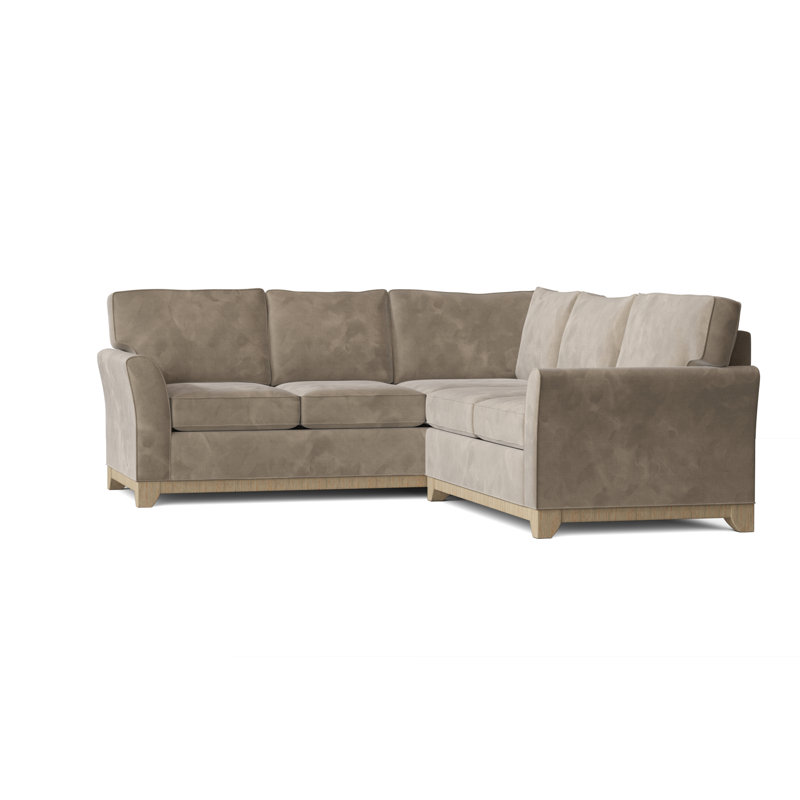 Canapé modulaire en coton de 108 po de largeur Bevins, Velours Bella Toast Performance, Marron foncé