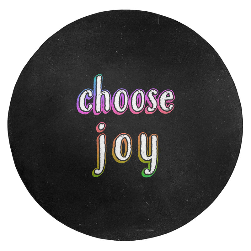 Tapis en poly-chenille choose tableau noir style, Rond 5 pi