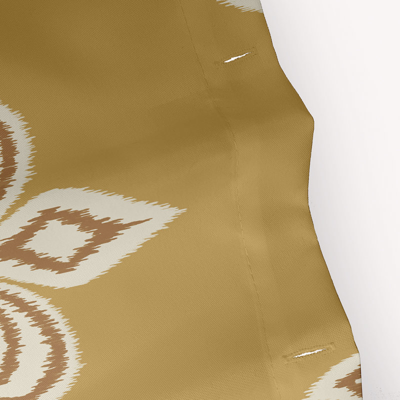 Rideau de douche simple fleur de lis ikat print Ruelas, Jaune