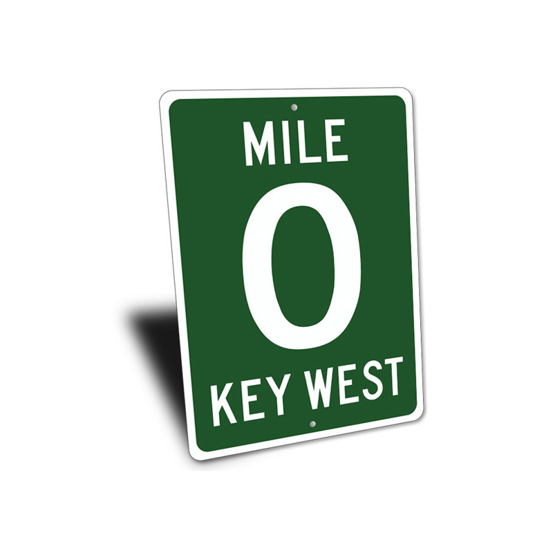 Plaque en aluminium «Mile 0», H 14 po x l 10 po x P 0,04 po