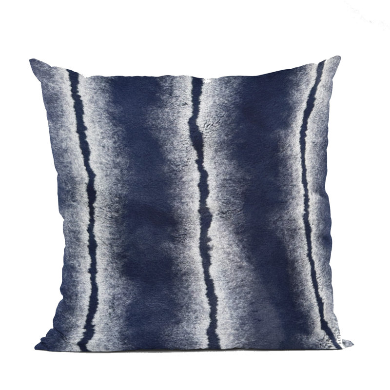 Housse de coussin carré en polyester / mélange de polyester Fluffy Fields, Bleu marine, 12 po x 20 po, Rectangulaire