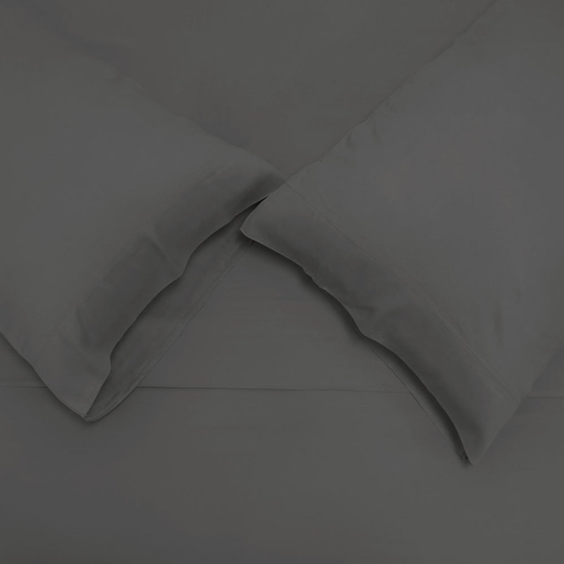 Ensemble de 2 taies d'oreiller en rayonne pour chambre d'amis, Très grand, Ardoise