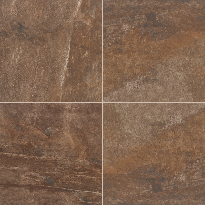 Carrelage de sol en porcelaine émaillée Daltile Slate Attaché 24 po x 24 po brun multi (4 pièces par carton) (15,76 pieds carrés par carton)