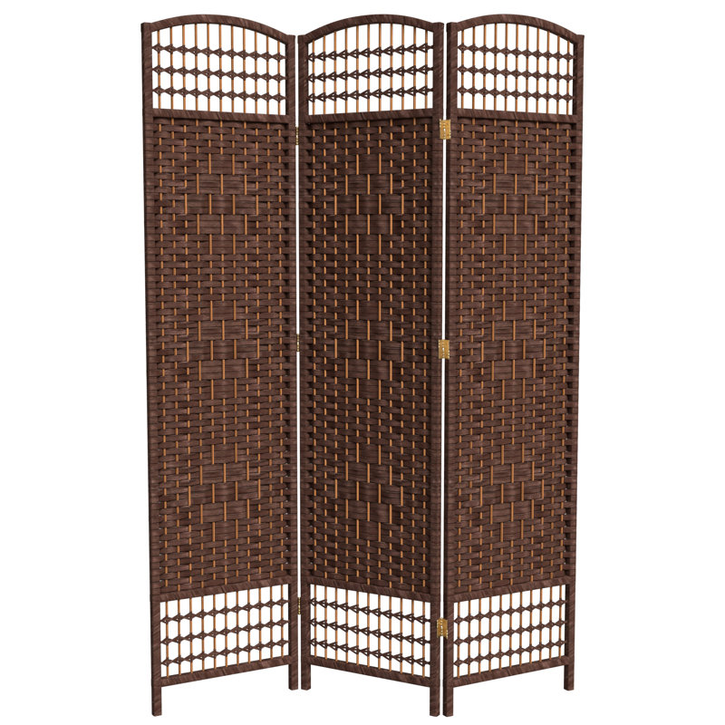 67" Tall Woven Room Divider , Dark Mocha, 3