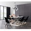 Gunesh 6 Person Dining set - a Rectangular Wooden Dining Table with Metal Legs and a Set of 6 Quilted Velvet Dining Chairs for Dining Room - Modern Dining Table Set-1093423931-1093423940-1093423930