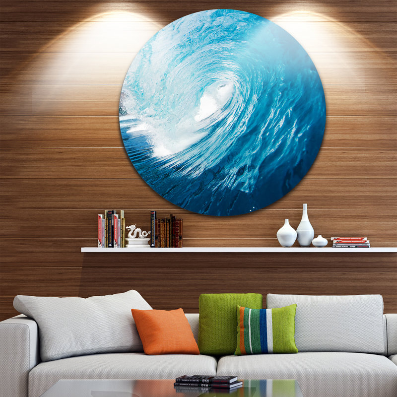 « ocean waves à hawaii », reproduction de photo sur métal, H 23 po x l 23 po x p 1 po