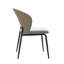 Chaise rembourrée contemporaine avec siège en similicuir, dossier incurvé et pieds en métal-749496336