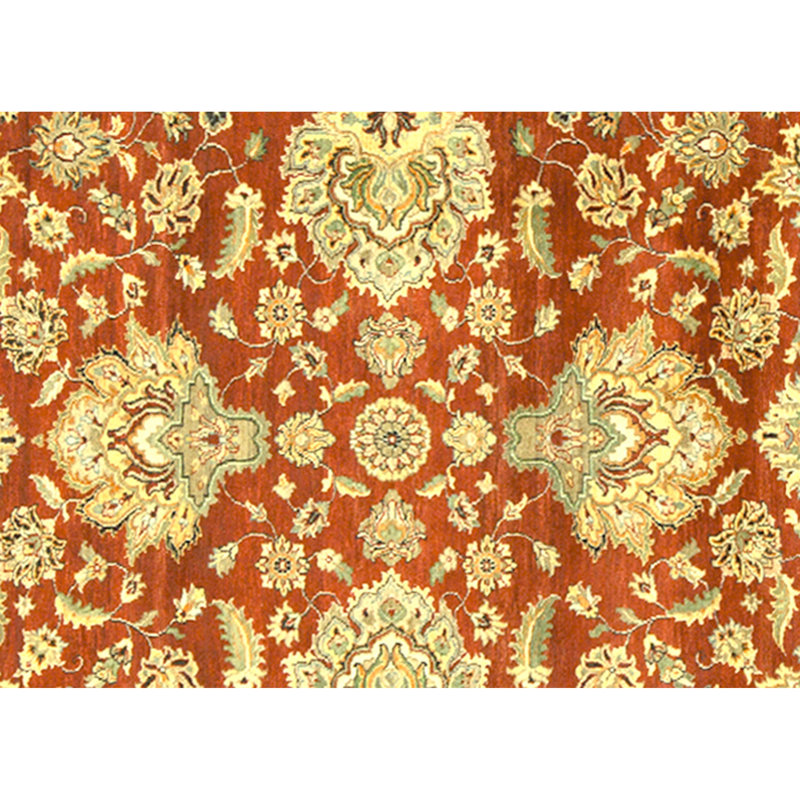 High-Quality Hand-Knotted Red And Cream Area Rug