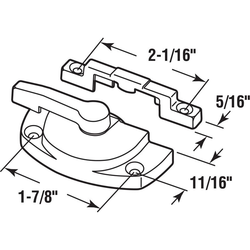 Serrure de fenêtre de fenêtre Prime-Line 1-7 / 8 H / C avec Keeper 2 H / C avec vis (paquet simple), Beige