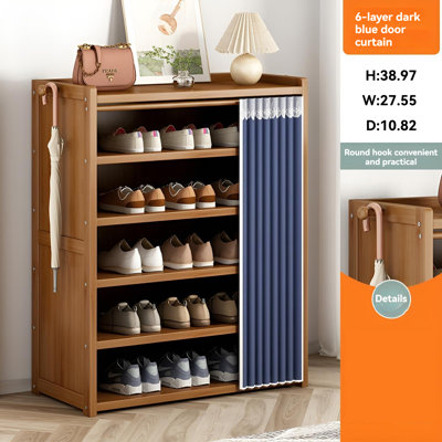 Armoire à chaussures d'entrée, rangement multicouche, armoire à chaussures en bois massif à l'épreuve de la poussière